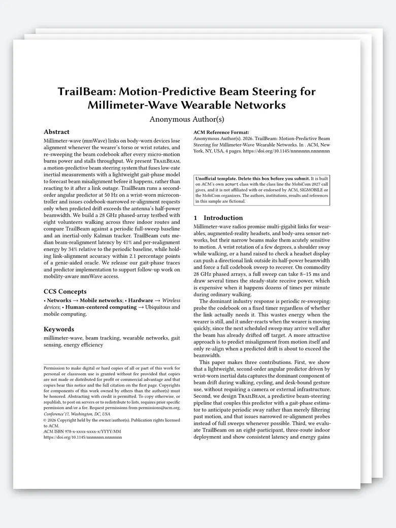 MobiCom Research Paper LaTeX template, first page preview