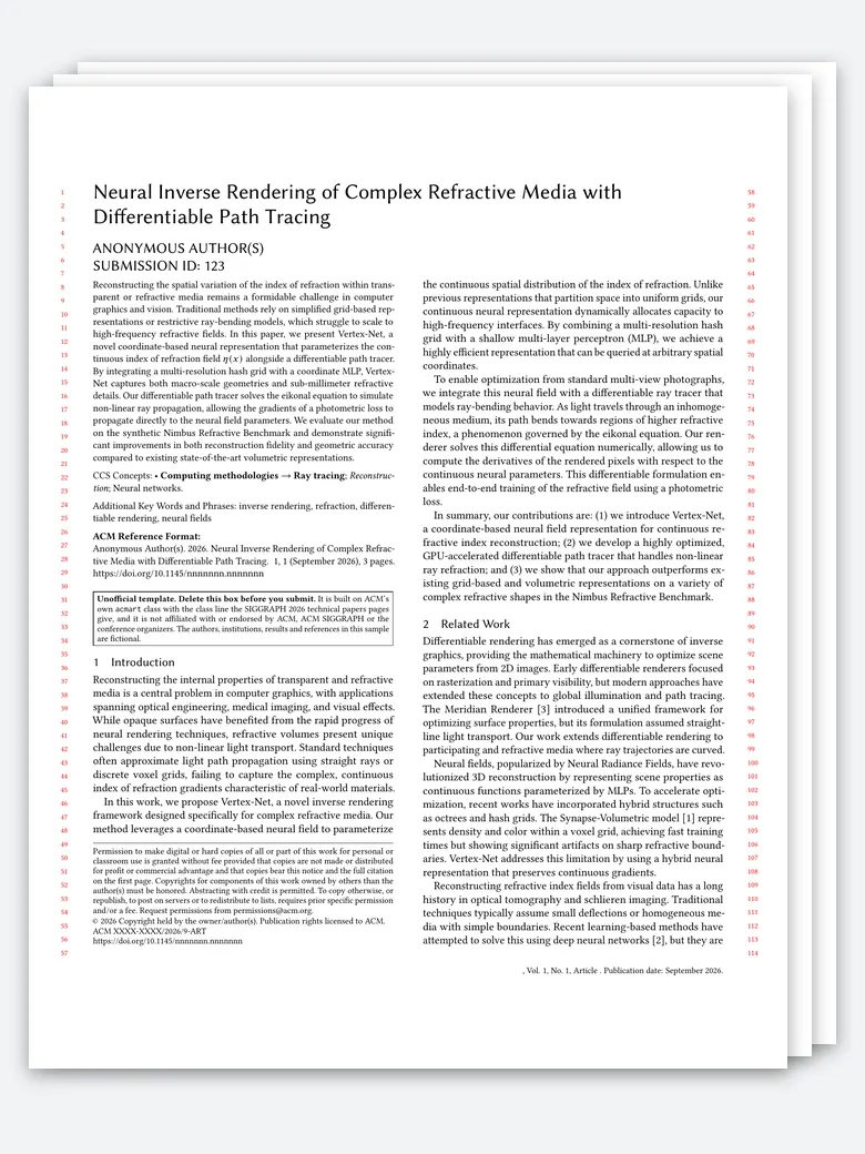SIGGRAPH Technical Paper LaTeX template, first page preview