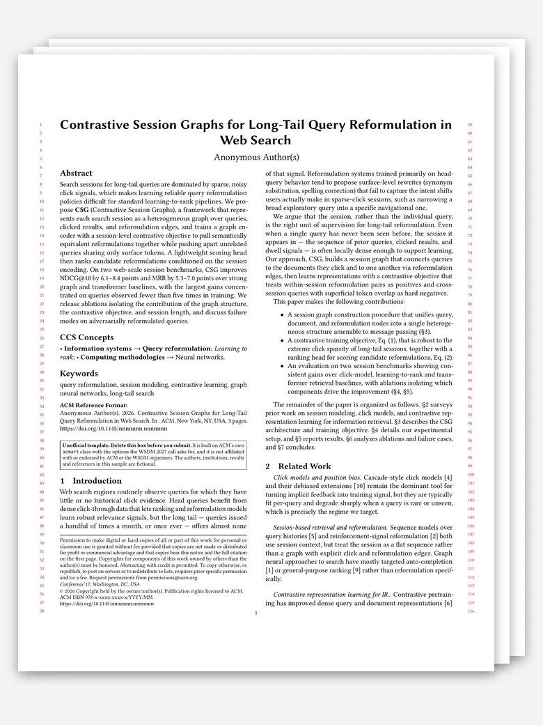 WSDM Submission Paper LaTeX template, first page preview