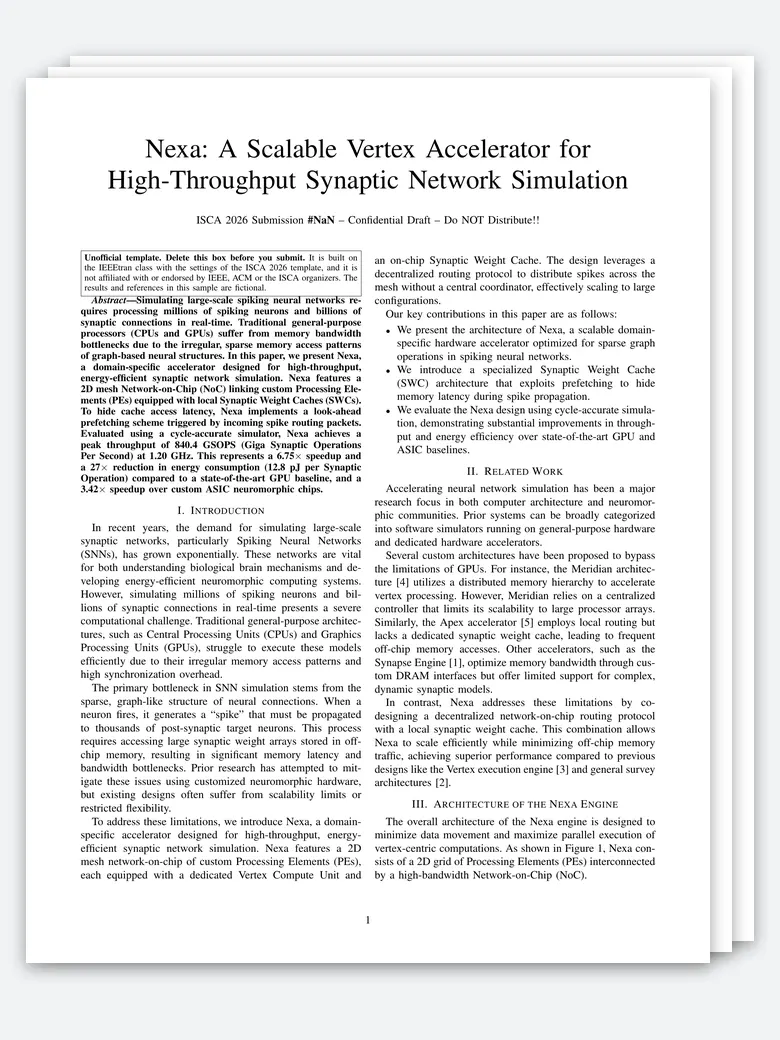 ISCA Architecture Paper LaTeX template, first page preview